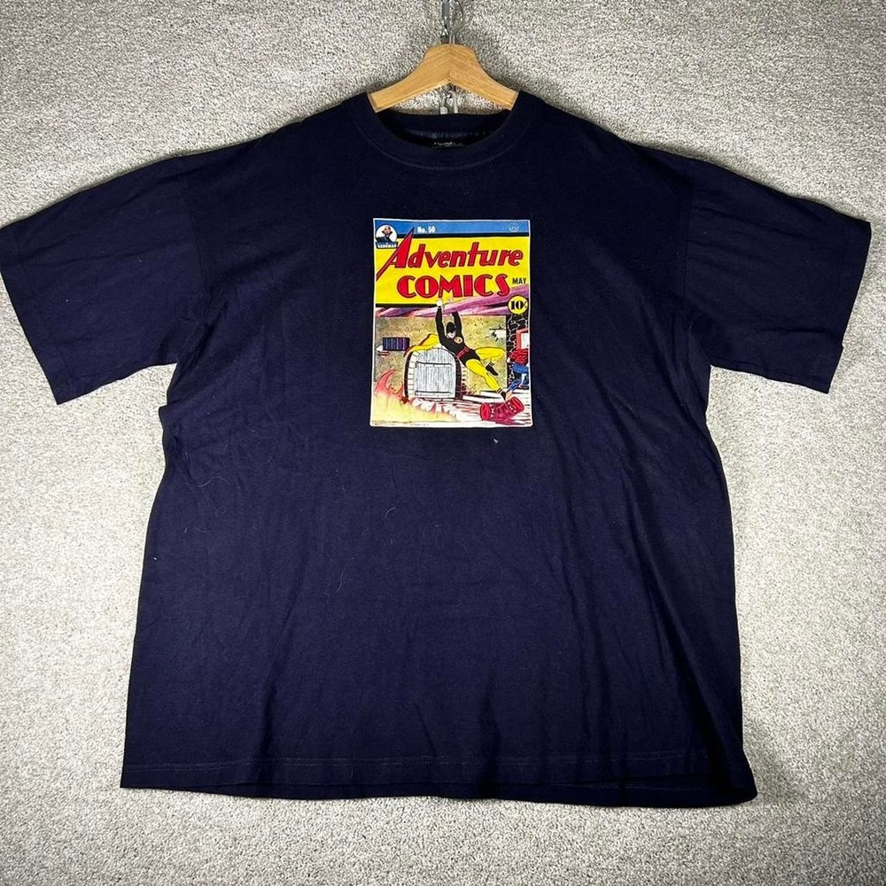 Vintage 2000s Adventure Comics Sandman navy blue graphic t-shirt Size 2XL